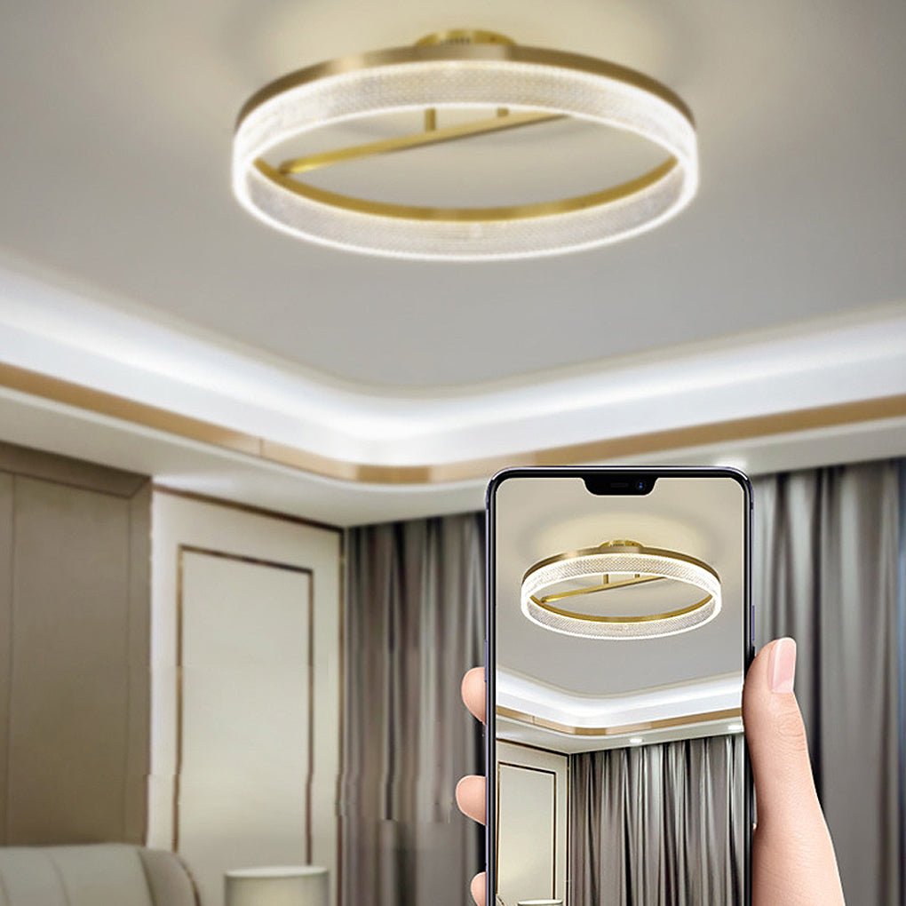 Solara Gold Flush Mount (20") - LivingLX