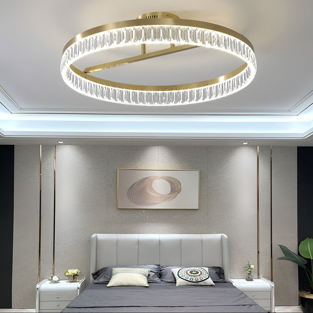 Solara Gold Flush Mount (20") - LivingLX
