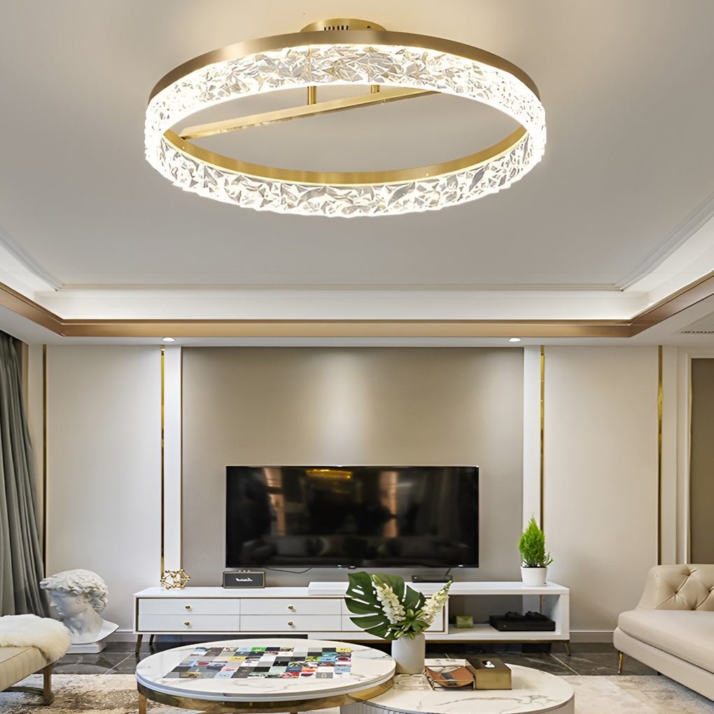 Solara Gold Flush Mount (20") - LivingLX