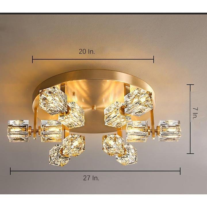 Solene Crystal Flush Mount (19") - LivingLX