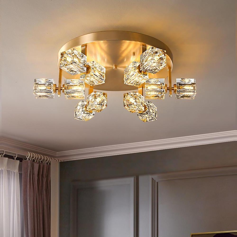 Solene Crystal Flush Mount (19") - LivingLX