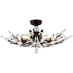 Fern Crystal Leaf Semi-Flush Mount (26"–33")