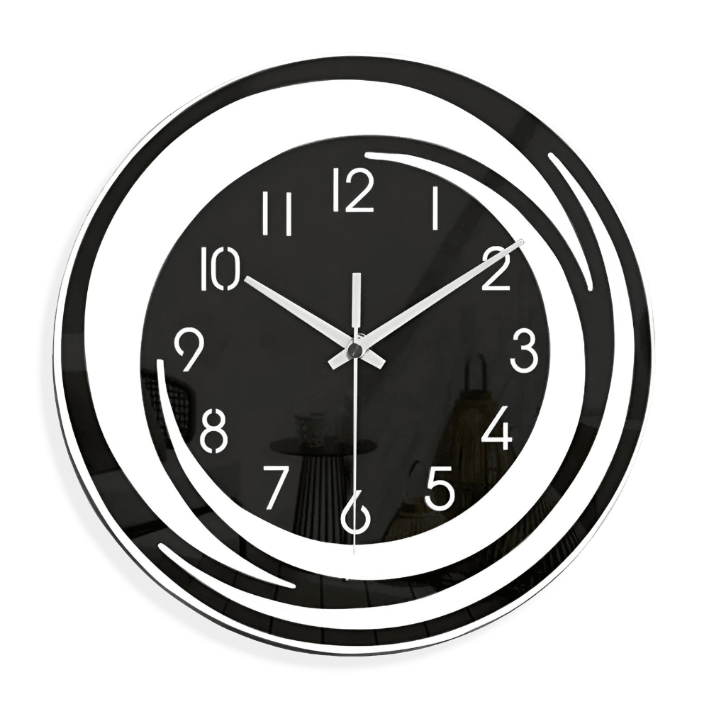 Sorana Wall Clock | Modern Black Acrylic Scandinavian Design - LivingLX