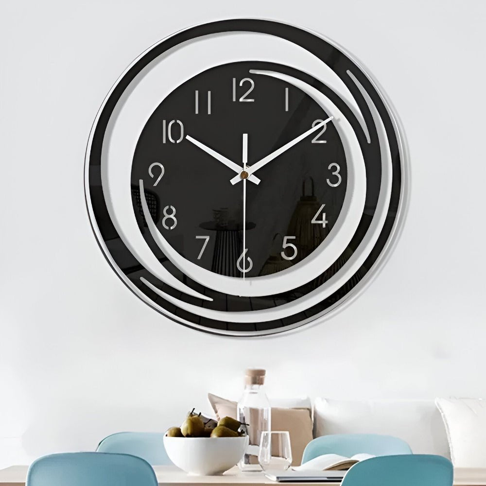 Sorana Wall Clock | Modern Black Acrylic Scandinavian Design - LivingLX