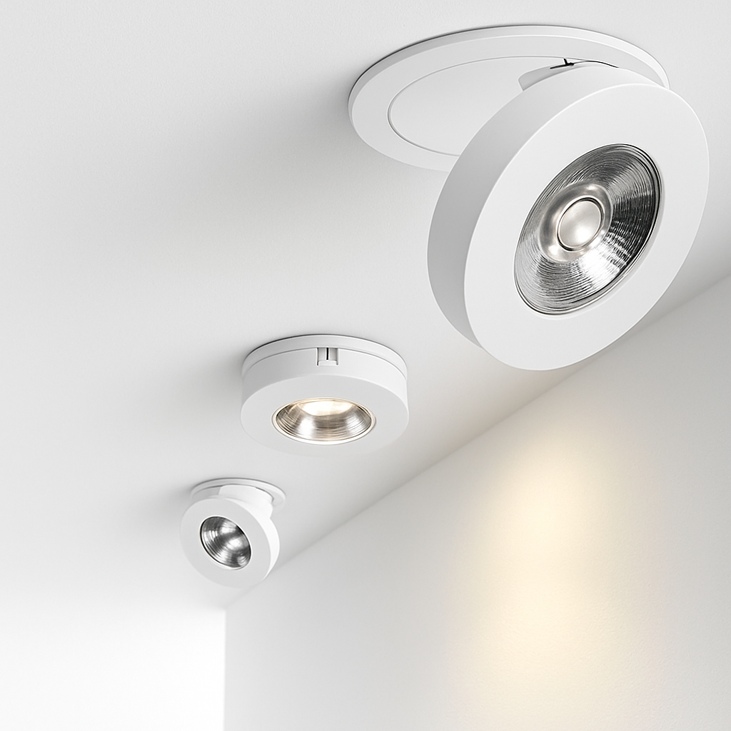 Slim Round Adjustable LED Recessed Spotlight | Black or White