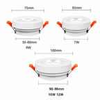 Slim Round Adjustable LED Recessed Spotlight | Black or White