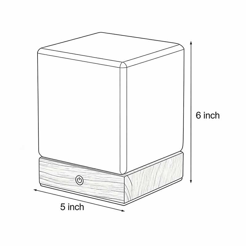 Bloc Wood Cube Table Lamp (6")