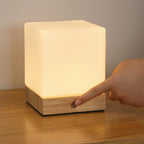 Bloc Wood Cube Table Lamp (6")