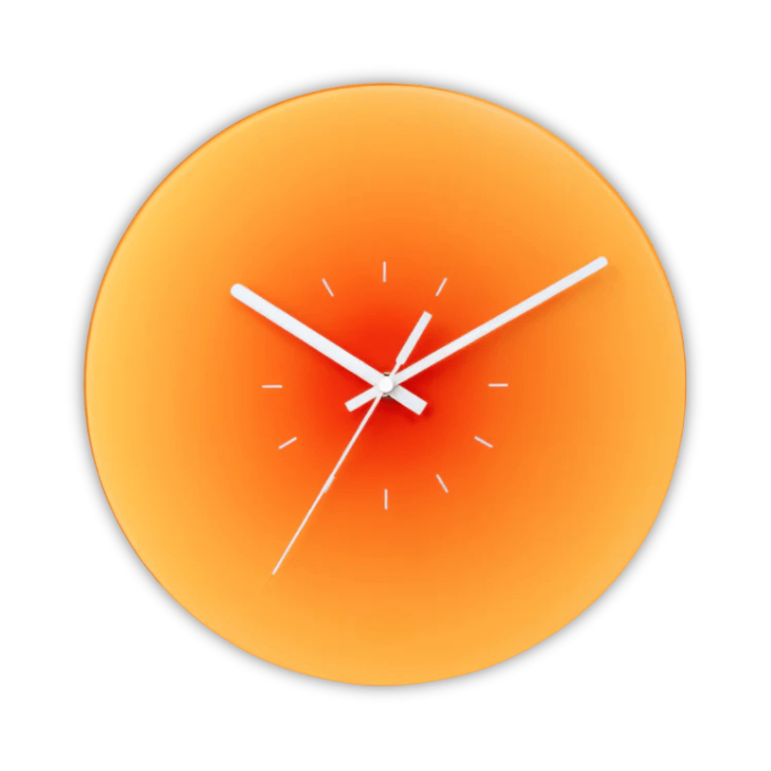 Sunset Glass Wall Clock | Modern Gradient Design - LivingLX