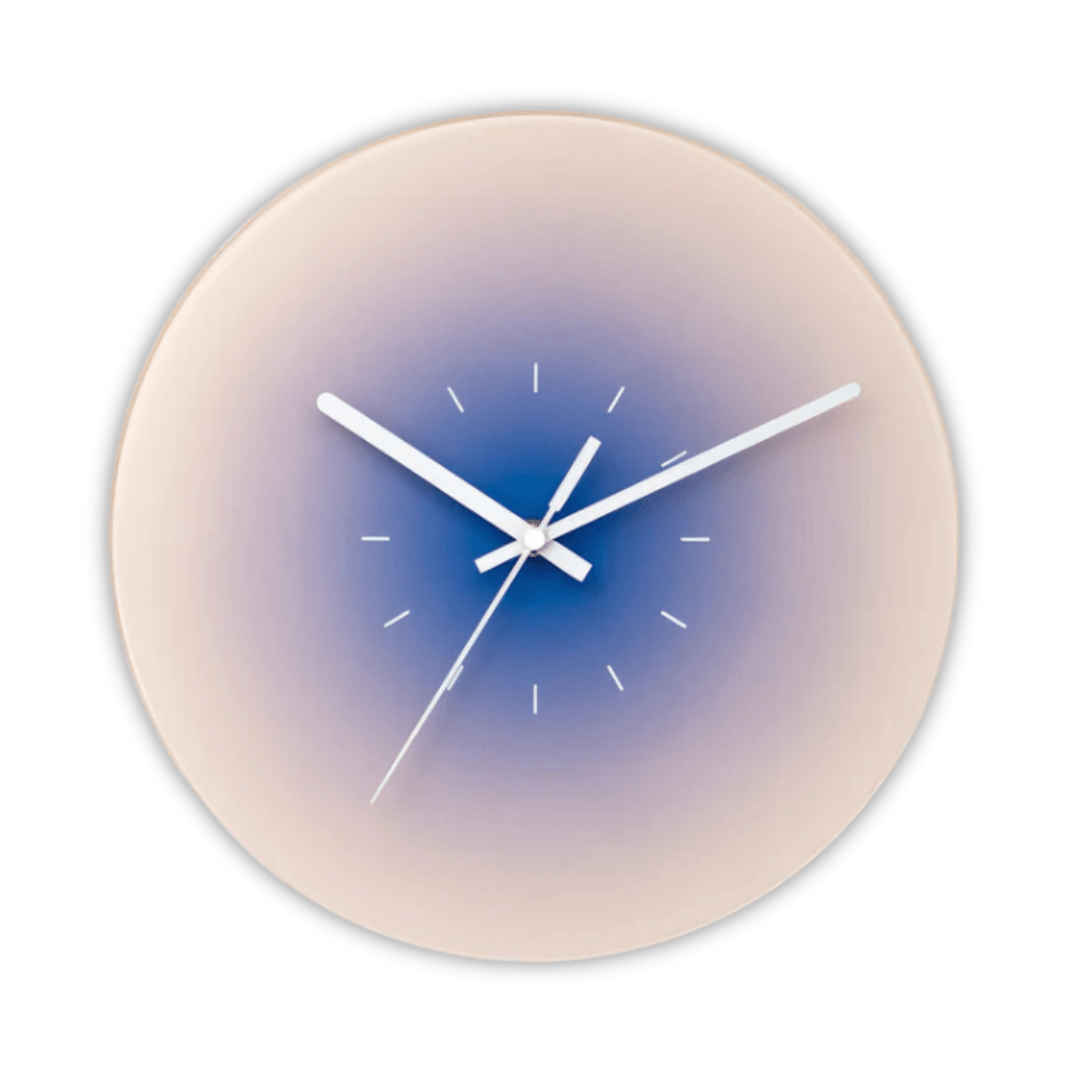 Sunset Glass Wall Clock | Modern Gradient Design - LivingLX