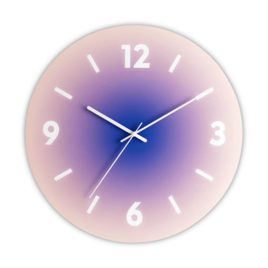 Sunset Glass Wall Clock | Modern Gradient Design - LivingLX