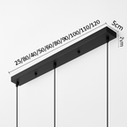 Linear Ceiling Canopy for Pendant Lights | 1 to 5 Hole Rectangular Base