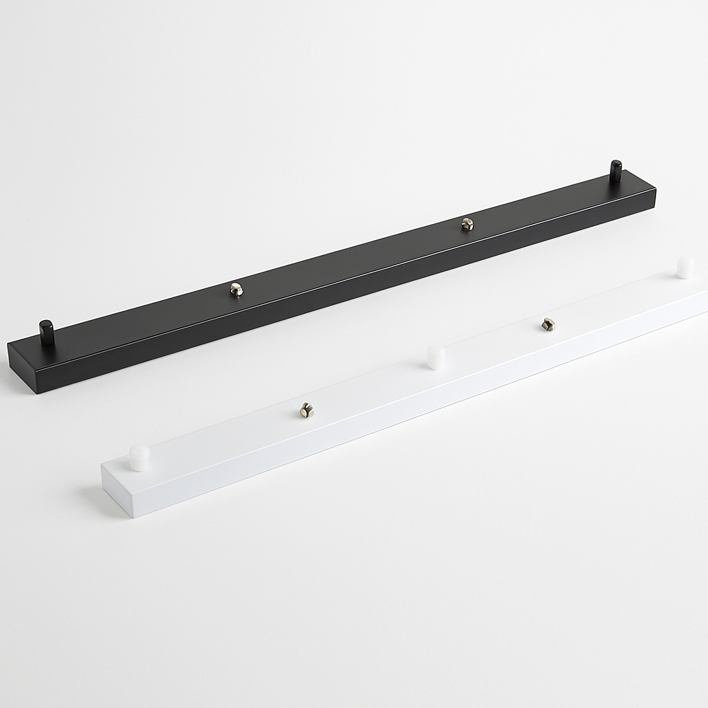 Linear Ceiling Canopy for Pendant Lights | 1 to 5 Hole Rectangular Base