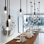 Luna Glass Globe Pendant Light | Rose Gold or Black