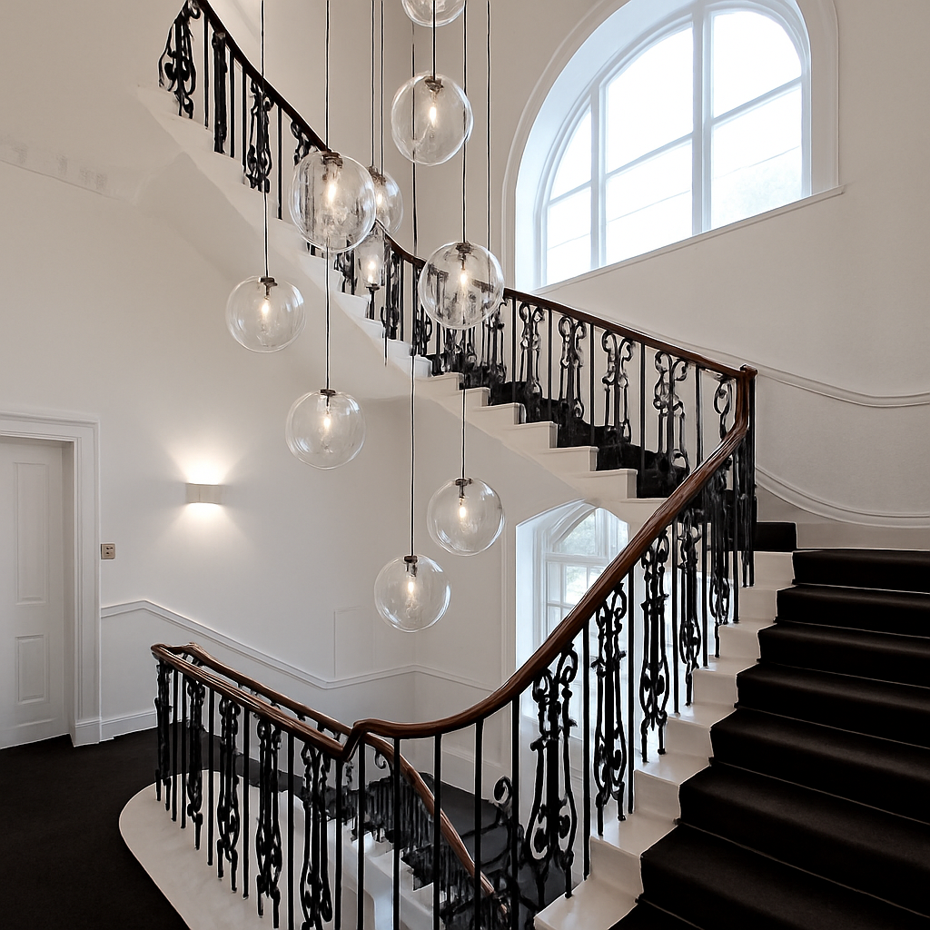 Luna Glass Globe Pendant Light | Rose Gold or Black