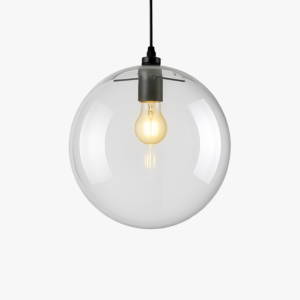 Luna Glass Globe Pendant Light | Rose Gold or Black