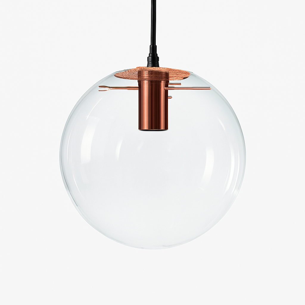 Luna Glass Globe Pendant Light | Rose Gold or Black