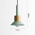 Window Wood & Metal Pendant Light | Colorful Mini Kitchen Island & Bedroom Hanging Lamp (3 Shapes)