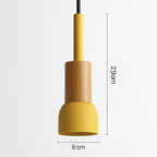 Window Wood & Metal Pendant Light | Colorful Mini Kitchen Island & Bedroom Hanging Lamp (3 Shapes)