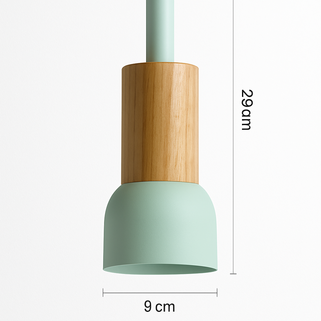Window Wood & Metal Pendant Light | Colorful Mini Kitchen Island & Bedroom Hanging Lamp (3 Shapes)