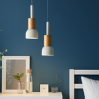 Window Wood & Metal Pendant Light | Colorful Mini Kitchen Island & Bedroom Hanging Lamp (3 Shapes)