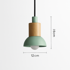 Window Wood & Metal Pendant Light | Colorful Mini Kitchen Island & Bedroom Hanging Lamp (3 Shapes)