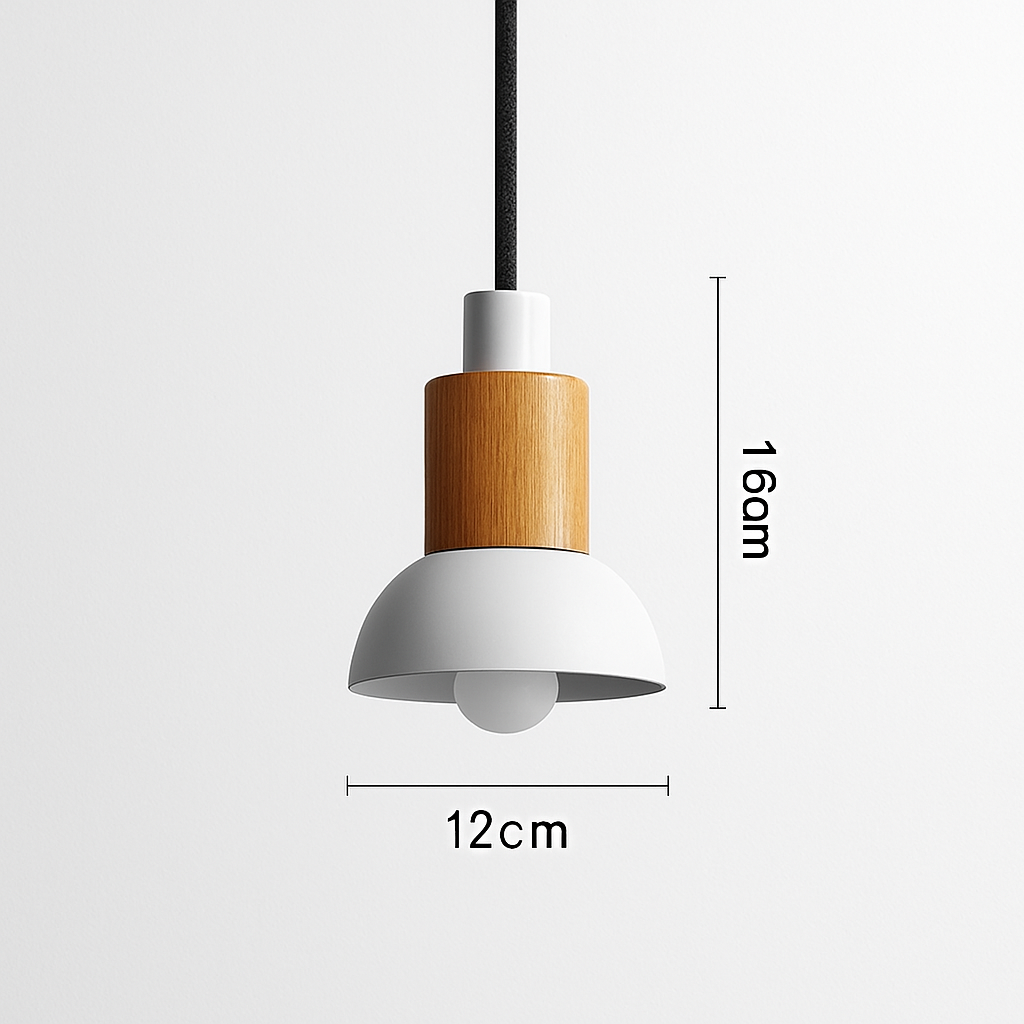 Window Wood & Metal Pendant Light | Colorful Mini Kitchen Island & Bedroom Hanging Lamp (3 Shapes)