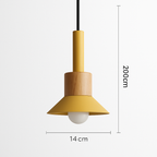Window Wood & Metal Pendant Light | Colorful Mini Kitchen Island & Bedroom Hanging Lamp (3 Shapes)