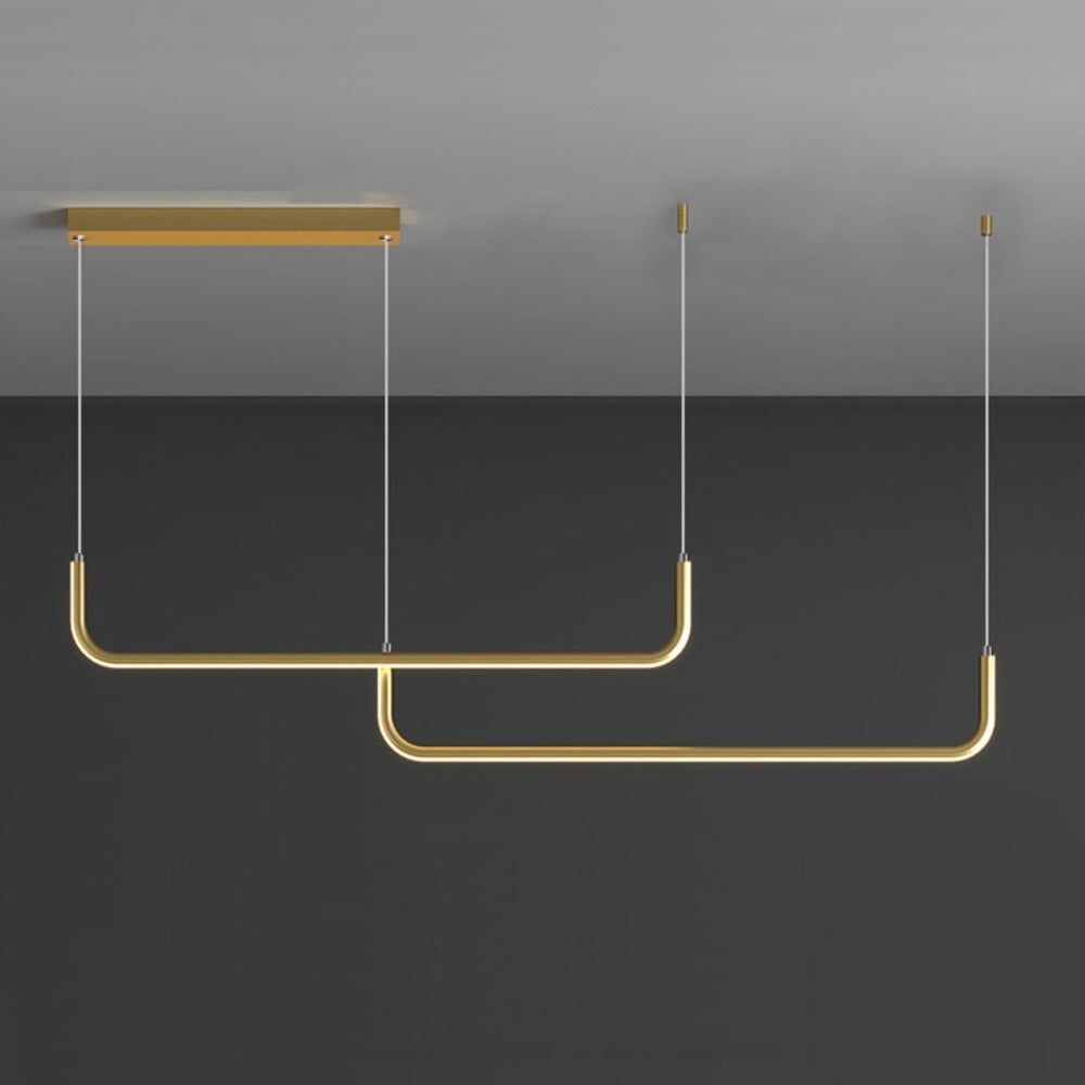Hang Modern Linear LED Pendant Light | Dimmable Black or Gold Kitchen Island & Dining Table Light