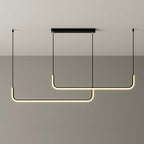 Hang Modern Linear LED Pendant Light | Dimmable Black or Gold Kitchen Island & Dining Table Light