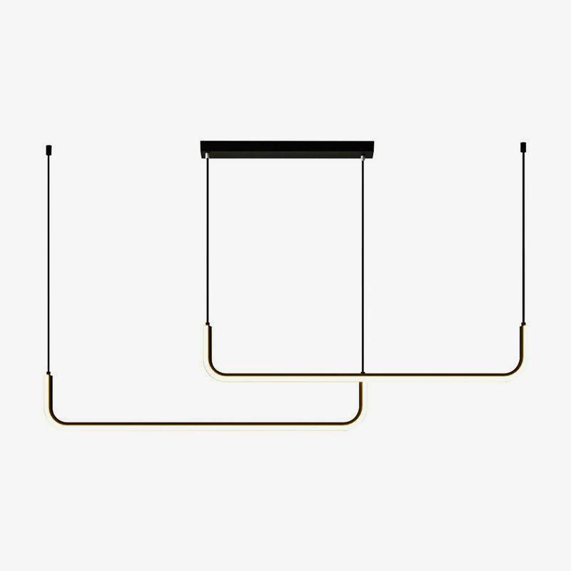 Hang Modern Linear LED Pendant Light | Dimmable Black or Gold Kitchen Island & Dining Table Light