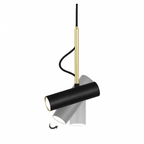 Adjustable Spotlight Pendant Light with Gold Rod | Modern Minimalist Kitchen Island & Bedside Hanging Light