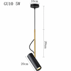 Adjustable Spotlight Pendant Light with Gold Rod | Modern Minimalist Kitchen Island & Bedside Hanging Light