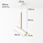 Adjustable Spotlight Pendant Light with Gold Rod | Modern Minimalist Kitchen Island & Bedside Hanging Light