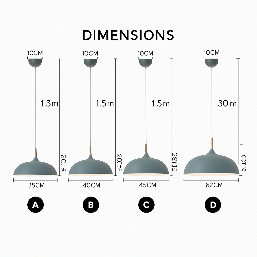 Sola Wood & Aluminum Pendant Light | Wide Colorful Shade