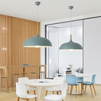 Sola Wood & Aluminum Pendant Light | Wide Colorful Shade