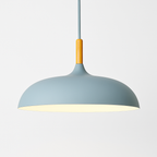 Sola Wood & Aluminum Pendant Light | Wide Colorful Shade