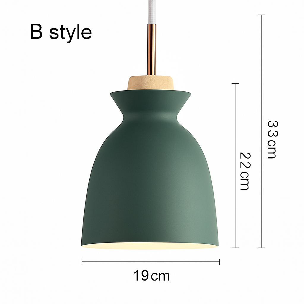 Nordic Metal Pendant Light | Colorful Industrial Kitchen Island & Dining Room Hanging Lamp (3 Shapes)