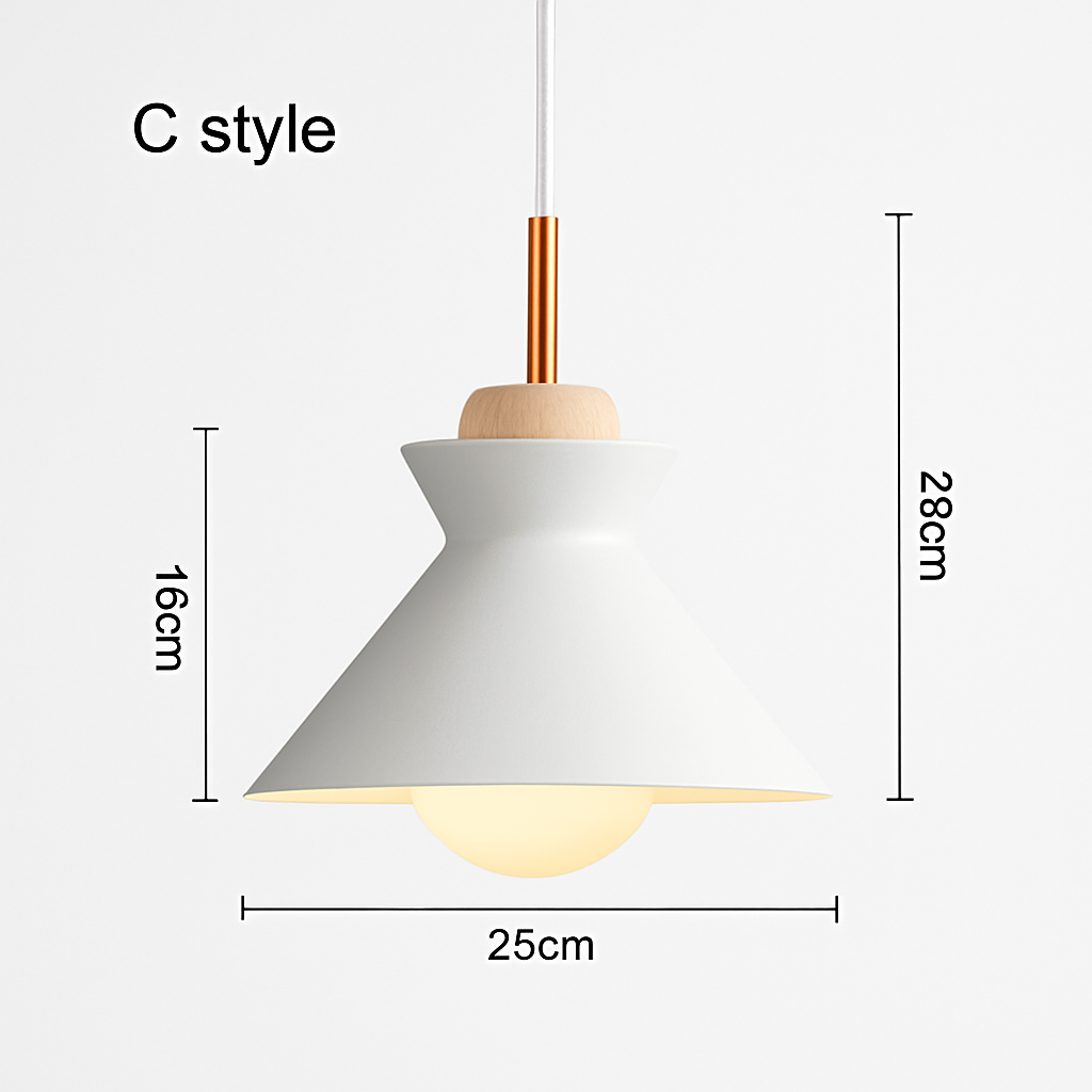 Nordic Metal Pendant Light | Colorful Industrial Kitchen Island & Dining Room Hanging Lamp (3 Shapes)