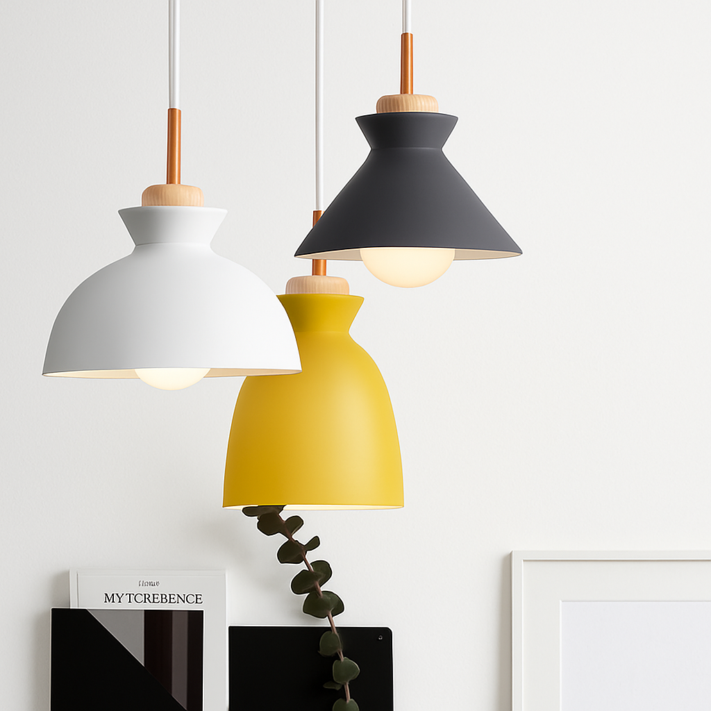 Nordic Metal Pendant Light | Colorful Industrial Kitchen Island & Dining Room Hanging Lamp (3 Shapes)