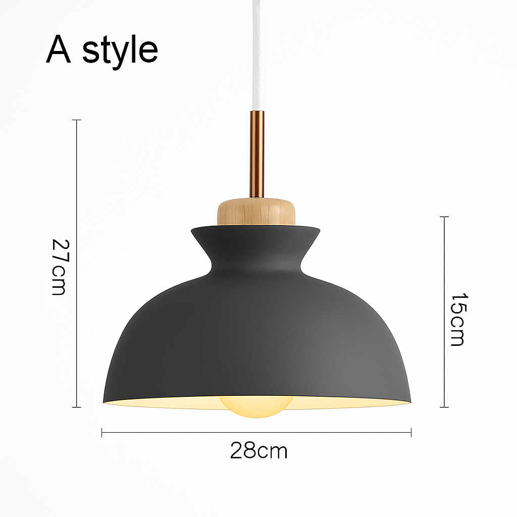 Nordic Metal Pendant Light | Colorful Industrial Kitchen Island & Dining Room Hanging Lamp (3 Shapes)