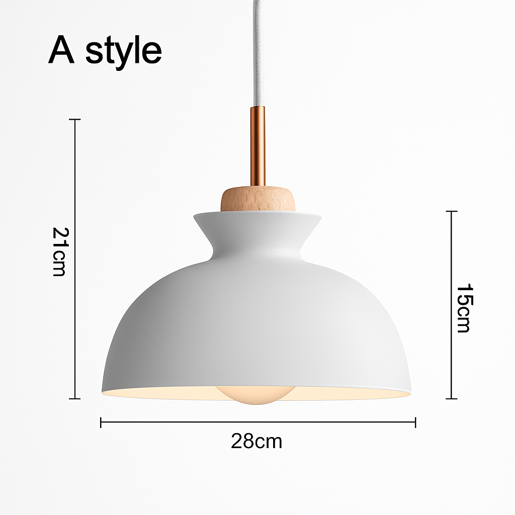 Nordic Metal Pendant Light | Colorful Industrial Kitchen Island & Dining Room Hanging Lamp (3 Shapes)