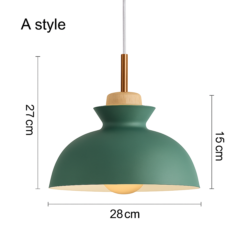 Nordic Metal Pendant Light | Colorful Industrial Kitchen Island & Dining Room Hanging Lamp (3 Shapes)