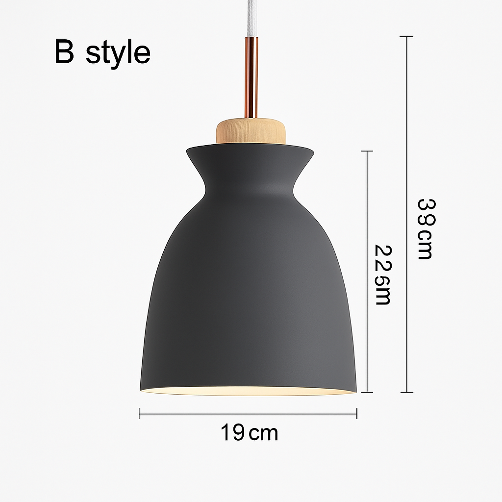 Nordic Metal Pendant Light | Colorful Industrial Kitchen Island & Dining Room Hanging Lamp (3 Shapes)