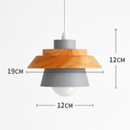 Nordic Colorful Metal & Wood Pendant Light | Cone and Dome Shades