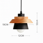 Nordic Colorful Metal & Wood Pendant Light | Cone and Dome Shades