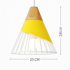 Nordic Colorful Metal & Wood Pendant Light | Cone and Dome Shades