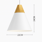 Nordic Colorful Metal & Wood Pendant Light | Cone and Dome Shades