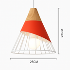 Nordic Colorful Metal & Wood Pendant Light | Cone and Dome Shades