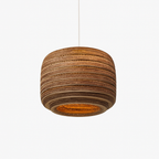 Japandi Paper Pendant Light | Brown Kraft Paper Hanging Lamp in 12 Shapes for Dining & Living Room